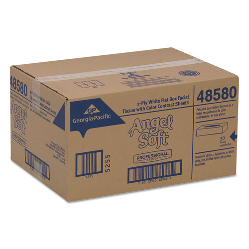 Picture of Premium Facial Tissues in Flat Box, 2-Ply, White, 100 Sheets, 30 Boxes/Carton