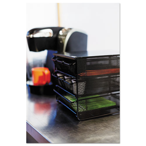 Picture of 3 Drawer Hospitality Organizer, 7 Compartments, 11.5 x 8.25 x 8.25, Black