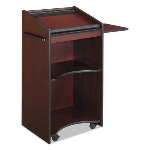 Picture of Executive Mobile Lectern, 25.25 x 19.75 x 46, Mahogany