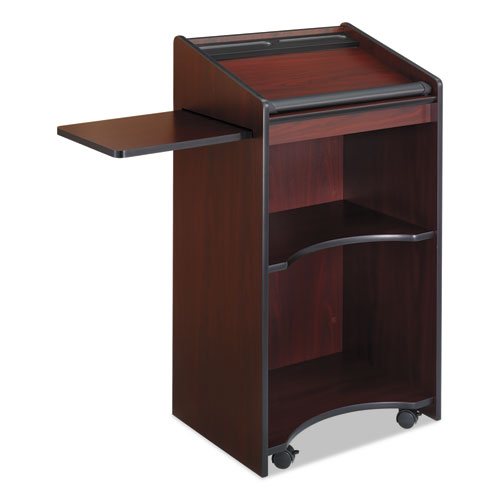 Picture of Executive Mobile Lectern, 25.25 x 19.75 x 46, Mahogany