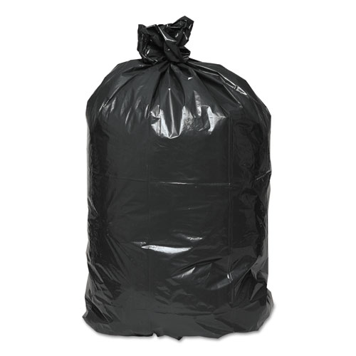 Picture of Linear Low Density Recycled Can Liners, 45 gal, 1.65 mil, 40" x 46", Black, 10 Bags/Roll, 10 Rolls/Carton