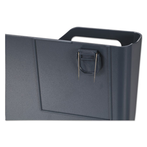 Picture of Recycled Plastic Cubicle Single File Pocket, Cubicle Pins Mount, 13.5 x 3 x 7, Charcoal