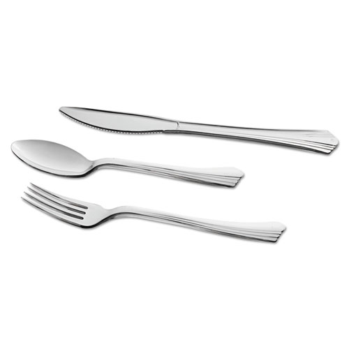 Picture of Reflections Heavyweight Plastic Utensils, Fork, Silver, 7", 40/pack