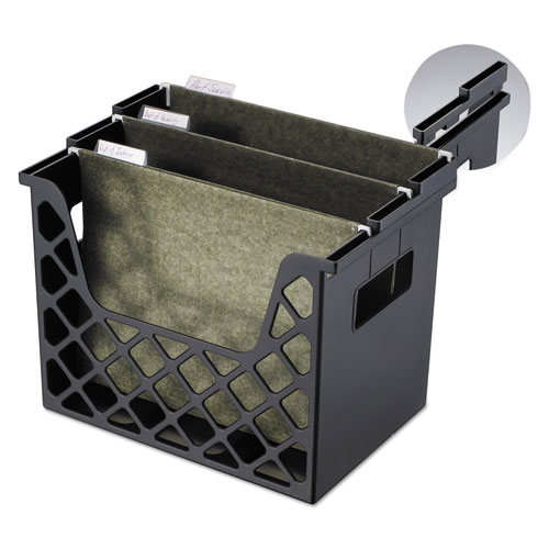 Picture of Recycled Desktop File Organizer, 3 Sections, Letter Size Files, 13.25" x 8.63" x 10.75", Black