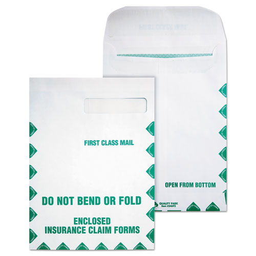 Picture of Redi-Seal Insurance Claim Form Envelope, Cheese Blade Flap, Redi-Seal Adhesive Closure, 9 x 12.5, White, 100/Box