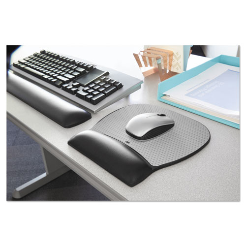 Picture of Antimicrobial Gel Large Mouse Pad with Wrist Rest, 9.25 x 8.75, Black