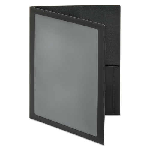 Picture of ViewFolio Polypropylene Portfolio, 100-Sheet Capacity, 11 x 8.5, Clear/Black