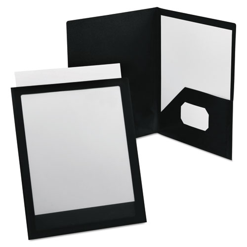 Picture of ViewFolio Polypropylene Portfolio, 100-Sheet Capacity, 11 x 8.5, Clear/Black