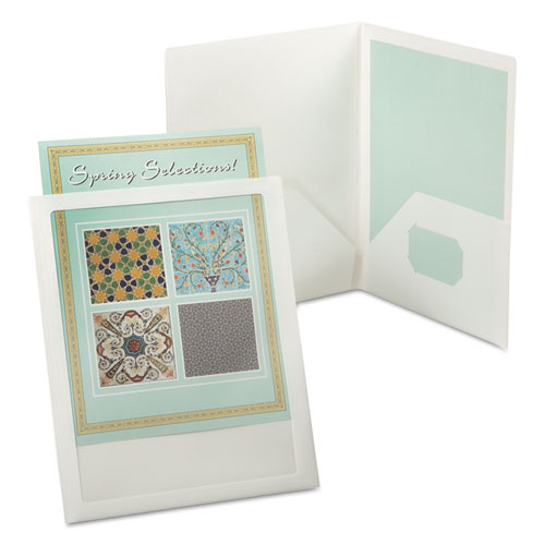 Picture of ViewFolio Polypropylene Portfolio, 100-Sheet Capacity, 11 x 8.5, Clear/White