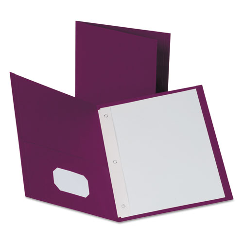 Picture of Twin-Pocket Folders with 3 Fasteners, 0.5" Capacity, 11 x 8.5, Burgundy, 25/Box