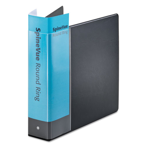 Picture of Spine Vue Locking Round Ring Binder, 3 Rings, 2" Capacity, 11 x 8.5, Black