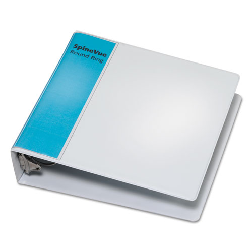 Picture of Spine Vue Locking Round Ring Binder, 3 Rings, 2" Capacity, 11 x 8.5, White