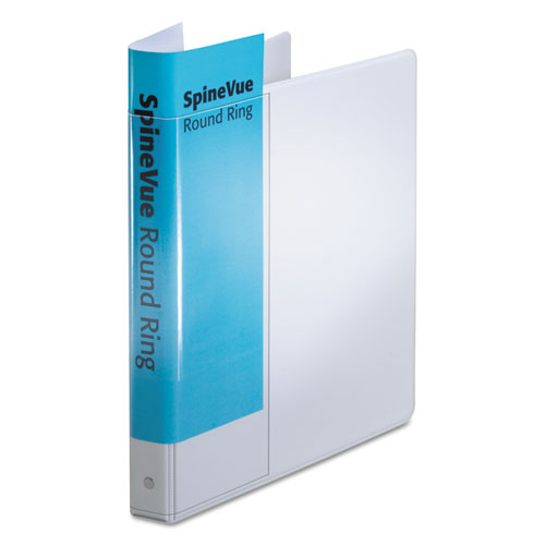 Picture of Spine Vue Locking Round Ring Binder, 3 Rings, 1" Capacity, 11 x 8.5, White