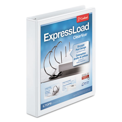 Picture of ExpressLoad ClearVue Locking D-Ring Binder, 3 Rings, 1.5" Capacity, 11 x 8.5, White