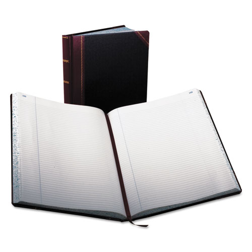 Picture of Extra-Durable Bound Book, Single-Page Record-Rule Format, Black/Maroon/Gold Cover, 13.78 x 9.5 Sheets, 300 Sheets/Book