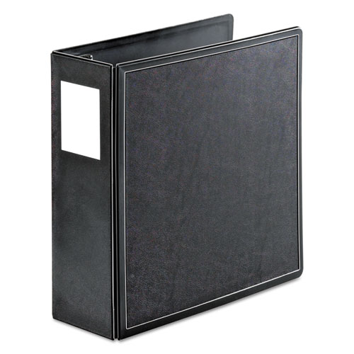 Picture of SuperLife Easy Open Locking Slant-D Ring Binder, 3 Rings, 4" Capacity, 11 x 8.5, Black