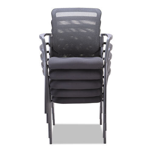 Picture of Alera Elusion Series Mesh Back Stacking Guest Chair, 26" x 25.6" x 36.2", Black Seat, Black Back, Black Base