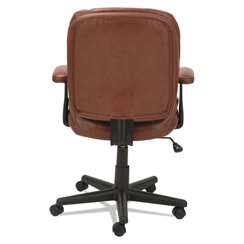 Picture of Swivel/Tilt Bonded Leather Task Chair, Supports 250 lb, 16.93" to 20.67" Seat Height, Chestnut Brown Seat/Back, Black Base