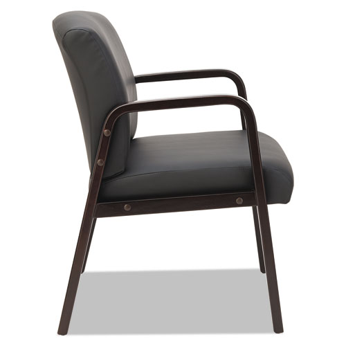 Picture of Alera Reception Lounge WL Series Guest Chair, 24.21" x 24.8" x 32.67", Black Seat, Black Back, Espresso Base