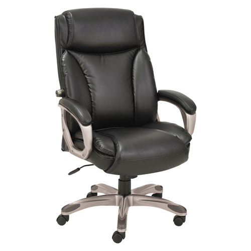 Picture of Alera Veon Series Executive High-Back Bonded Leather Chair, Supports Up to 275 lb, Black Seat/Back, Graphite Base