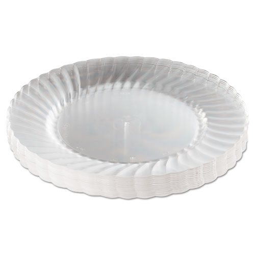Picture of Classicware Plastic Plates, 9" dia, Clear, 12/Pack, 15 Packs/Carton