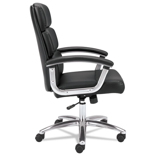 Picture of Traction High-Back Executive Chair, Supports 250 lb, 17.75" to 21.8" Seat Height, Black Seat/Back, Polished Aluminum Base