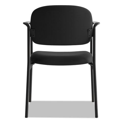 Picture of VL616 Stacking Guest Chair with Arms, Fabric Upholstery, 23.25" x 21" x 32.75", Black Seat, Black Back, Black Base