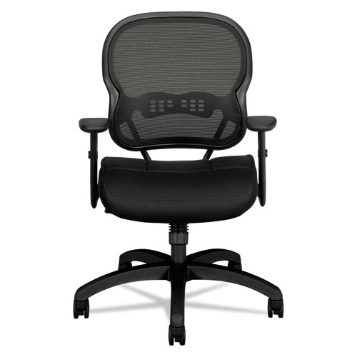 Picture of Wave Mesh Mid-Back Task Chair, Supports Up to 250 lb, 18" to 22.25" Seat Height, Black