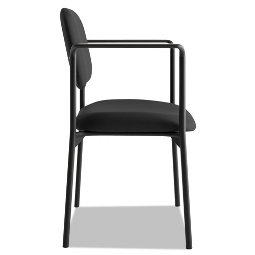 Picture of VL616 Stacking Guest Chair with Arms, Fabric Upholstery, 23.25" x 21" x 32.75", Black Seat, Black Back, Black Base