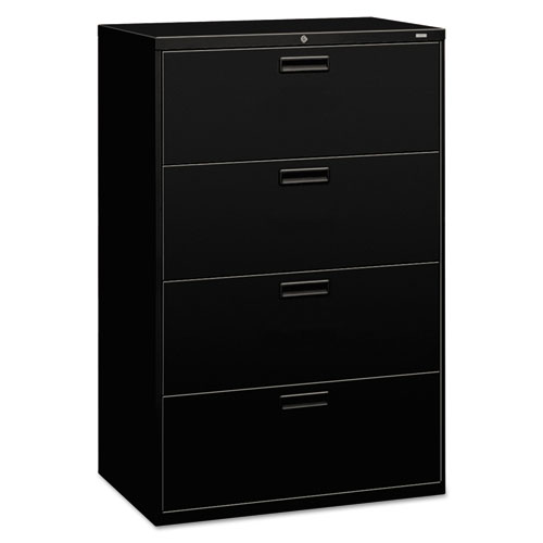 Picture of 500 Series Lateral File, 4 Legal/Letter-Size File Drawers, Black, 36" x 18" x 52.5"