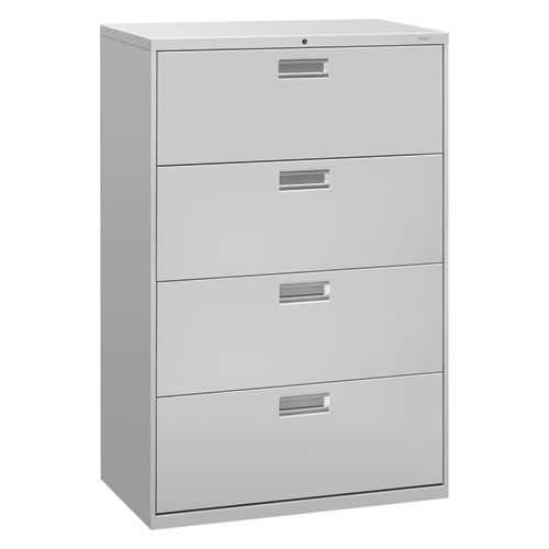 Picture of Brigade 600 Series Lateral File, 4 Legal/Letter-Size File Drawers, Light Gray, 36" x 18" x 52.5"