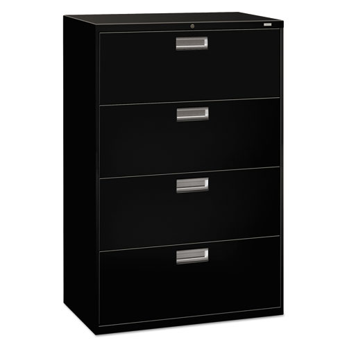 Picture of Brigade 600 Series Lateral File, 4 Legal/Letter-Size File Drawers, Black, 36" x 18" x 52.5"