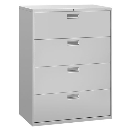 Picture of Brigade 600 Series Lateral File, 4 Legal/Letter-Size File Drawers, Light Gray, 42" x 18" x 52.5"