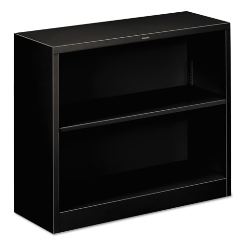 Picture of Metal Bookcase, Two-Shelf, 34.5w x 12.63d x 29h, Black