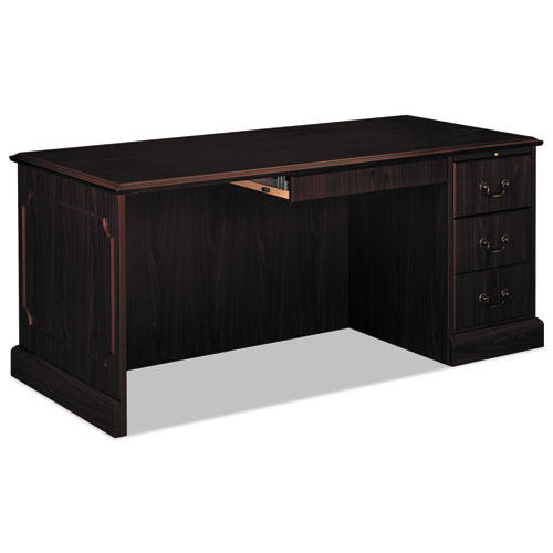 Picture of 94000 Series "L" Workstation Desk for Return on Left, 66" x 30" x 29.5", Mahogany