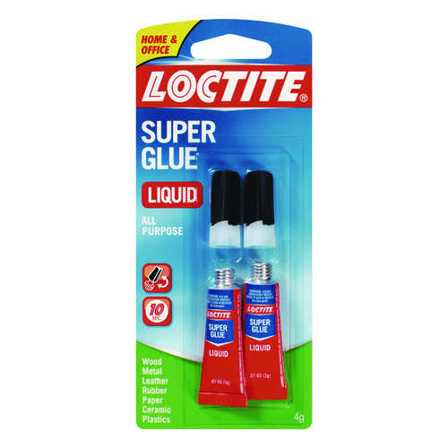 Picture of Super Glue Liquid Tubes, 0.07 oz, Dries Clear, 2/Pack