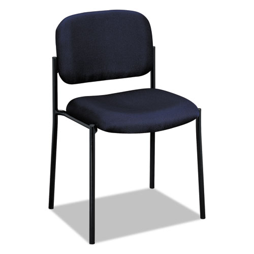Picture of VL606 Stacking Guest Chair without Arms, Fabric Upholstery, 21.25" x 21" x 32.75", Navy Seat, Navy Back, Black Base