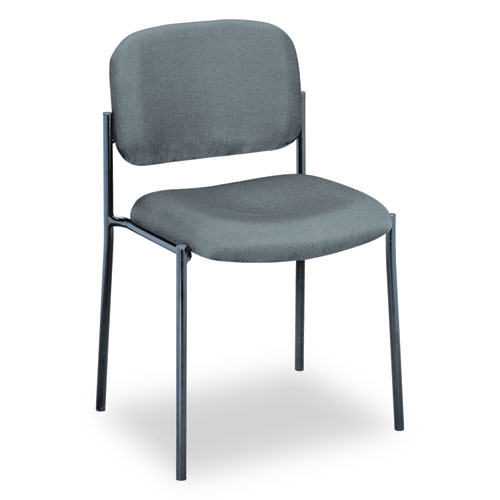 Vl606 Stacking Guest Chair Without Arms, Supports Up To 250 Lb, Charcoal Seat/back, Black Base