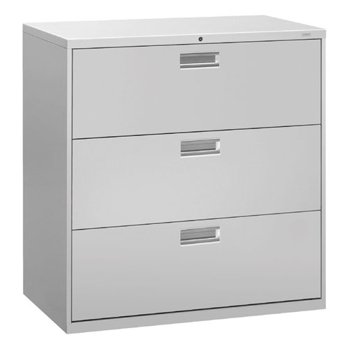 Picture of Brigade 600 Series Lateral File, 3 Legal/Letter-Size File Drawers, Light Gray, 42" x 18" x 39.13"