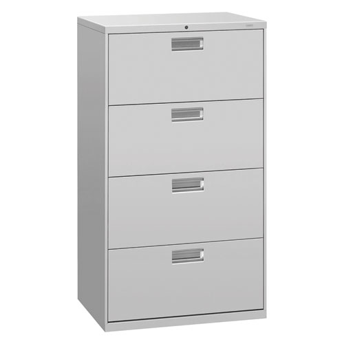 Picture of Brigade 600 Series Lateral File, 4 Legal/Letter-Size File Drawers, Light Gray, 30" x 18" x 52.5"