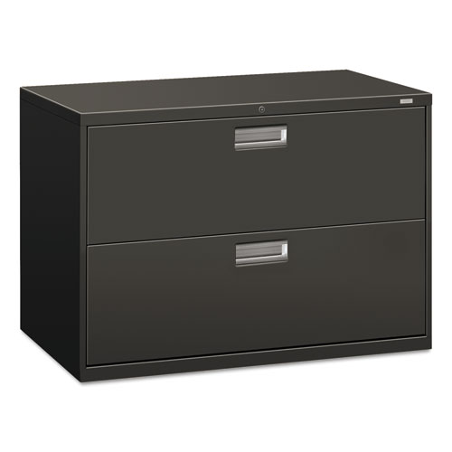 Picture of Brigade 600 Series Lateral File, 2 Legal/Letter-Size File Drawers, Charcoal, 42" x 18" x 28"