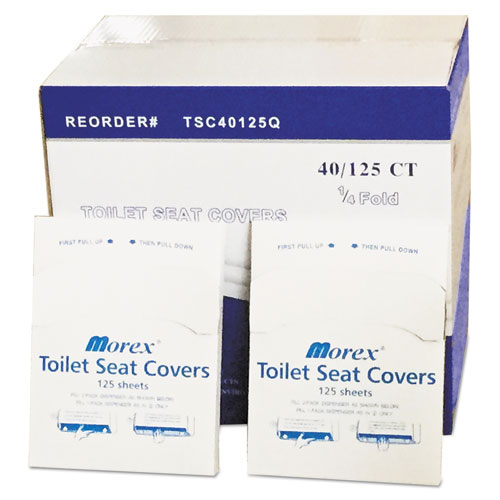 Picture of Quarter-Fold Toilet Seat Covers, 14.17 x 16.73, White, 5,000/Carton