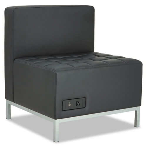 Picture of Alera QUB Series Powered Armless L Sectional, 26.38w x 26.38d x 30.5h, Black