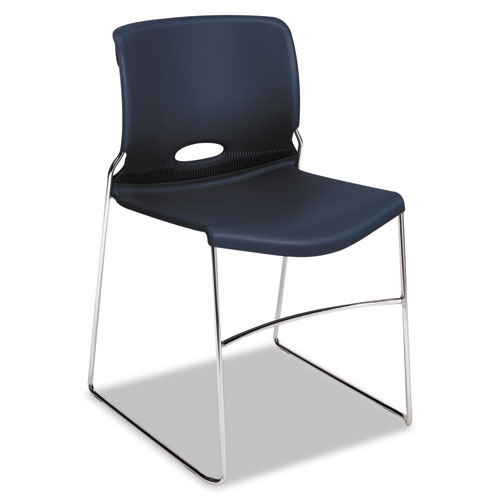 Picture of Olson Stacker High Density Chair, Supports Up to 300 lb, Regatta Seat/Back, Chrome Base, 4/Carton