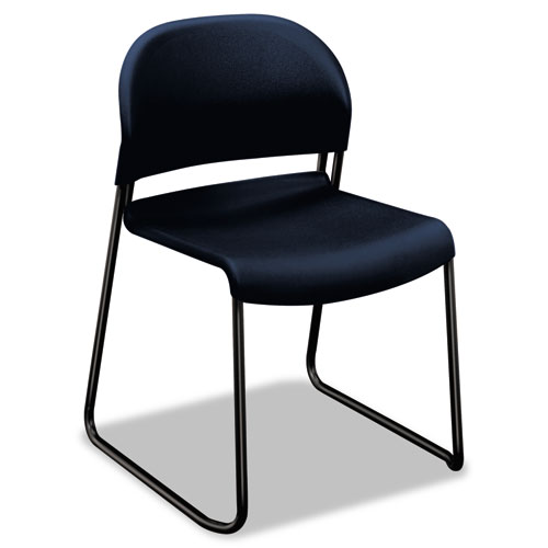 Picture of GuestStacker High Density Chairs, Supports Up to 300 lb, 17.5" Seat Height, Regatta Seat, Regatta Back, Black Base, 4/Carton