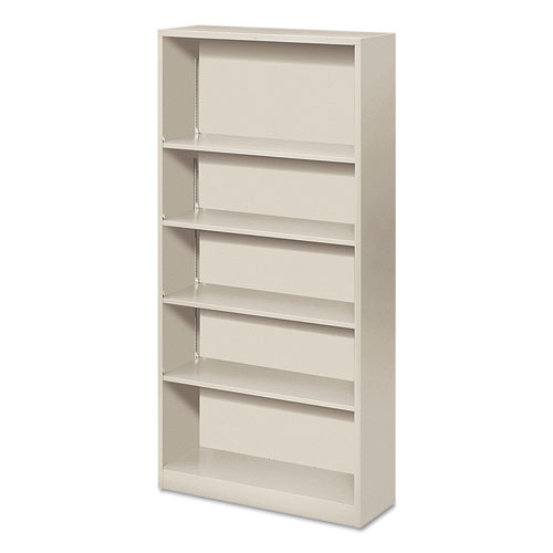 Picture of Metal Bookcase, Five-Shelf, 34.5w x 12.63d x 71h, Light Gray