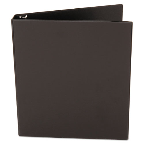 Picture of Deluxe Non-View D-Ring Binder with Label Holder, 3 Rings, 1" Capacity, 11 x 8.5, Black