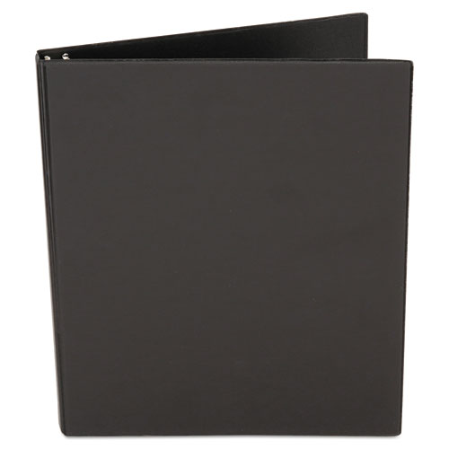 Picture of Economy Non-View Round Ring Binder, 3 Rings, 1" Capacity, 11 x 8.5, Black