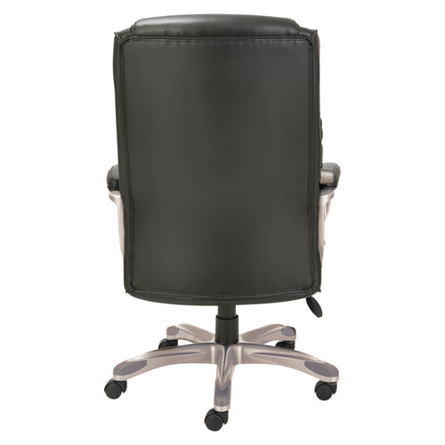 Picture of Alera Veon Series Executive High-Back Bonded Leather Chair, Supports Up to 275 lb, Black Seat/Back, Graphite Base