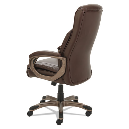 Picture of Alera Veon Series Executive High-Back Bonded Leather Chair, Supports Up to 275 lb, Brown Seat/Back, Bronze Base